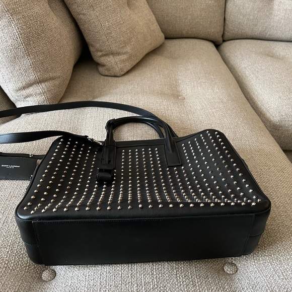 Saint Laurent YSL Sac Museum Black Studded Crossbody Bag NWT - Picture 11 of 16